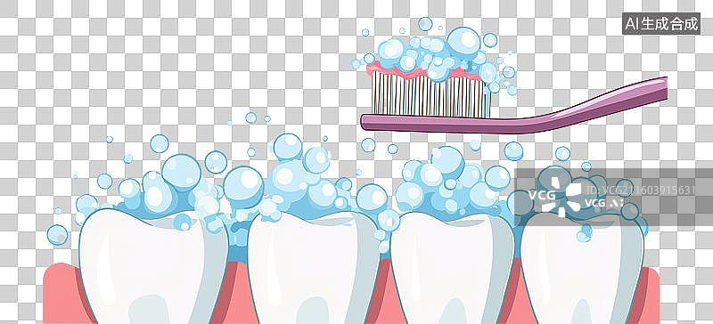 【AI数字艺术】牙刷和泡沫图片素材