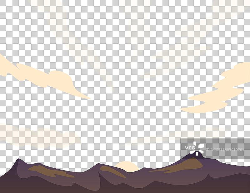 夕阳落日山脉图片素材