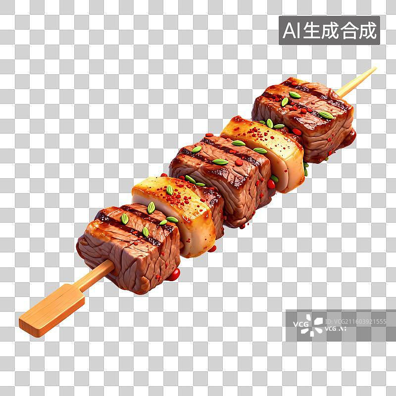 【AI数字艺术】烤肉串插画图片素材