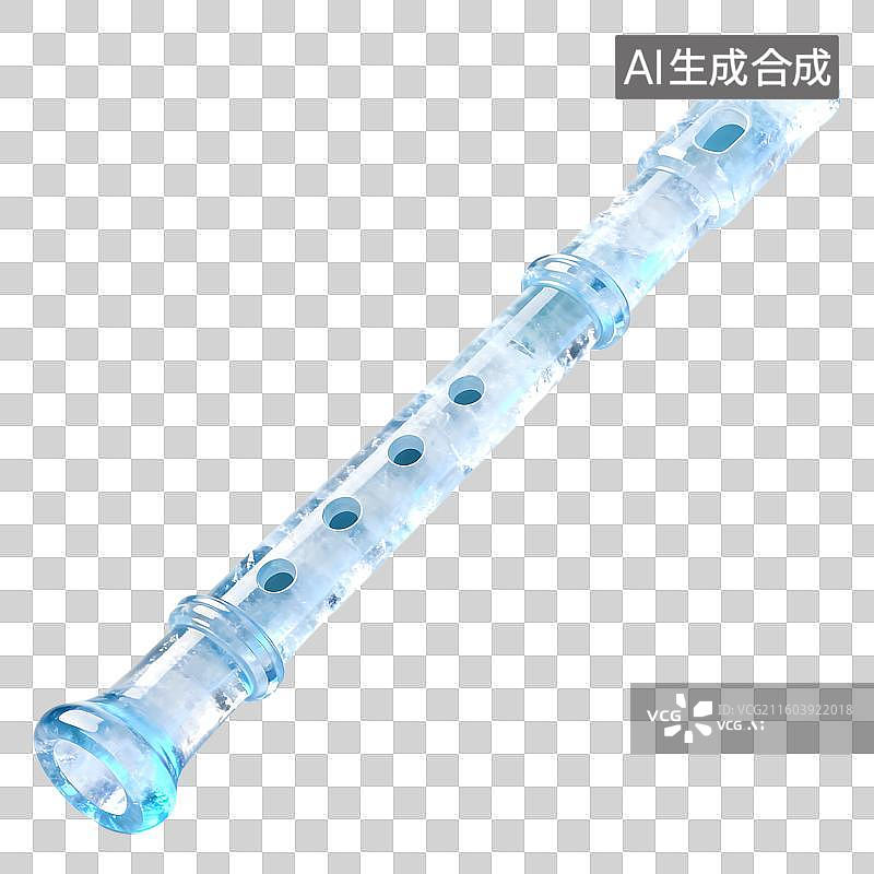 【AI数字艺术】透明塑料竖笛用于音乐学习图片素材