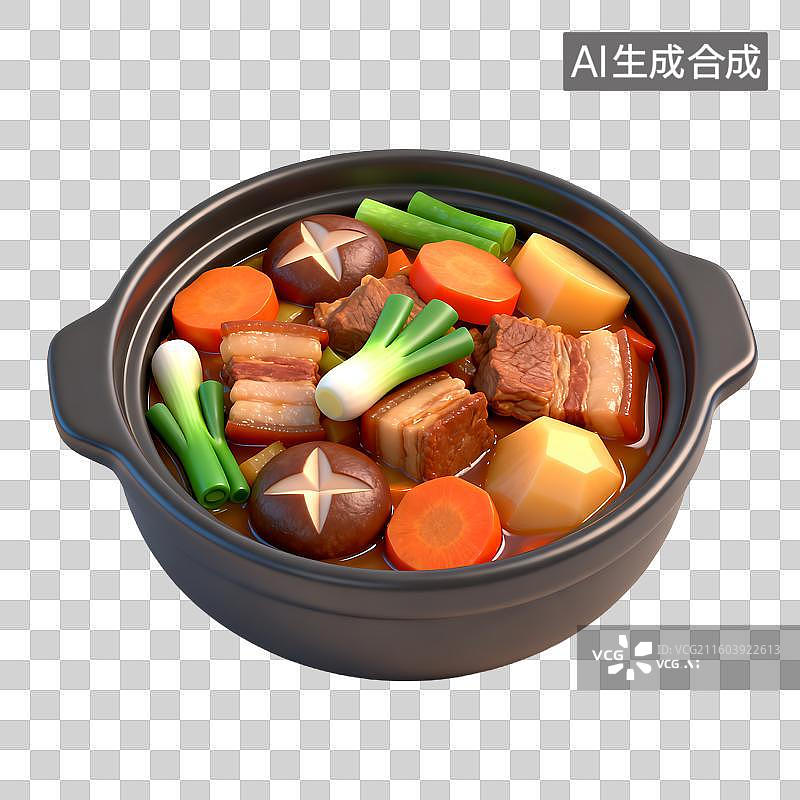 【AI数字艺术】美味的炖煮菜肴包含多种食材图片素材