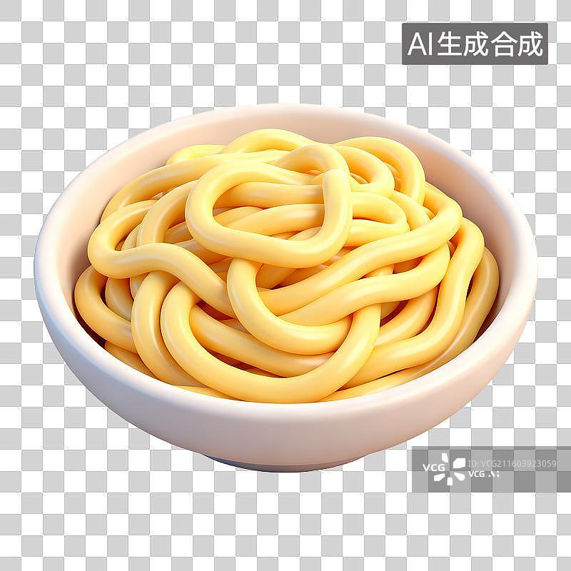 【AI数字艺术】一碗煮熟的黄色面条图片素材