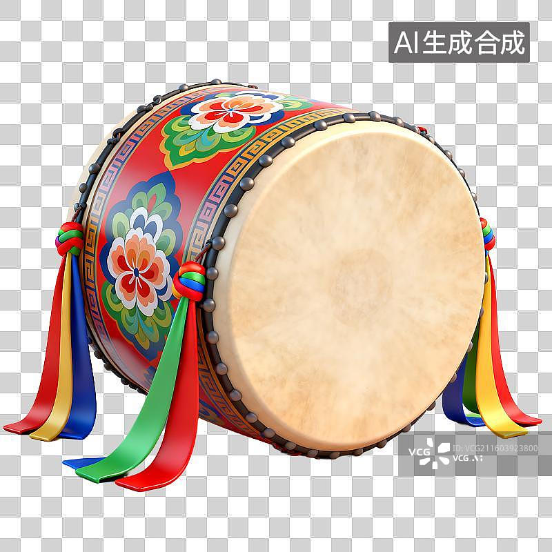 【AI数字艺术】色彩鲜艳的传统韩式鼓图片素材