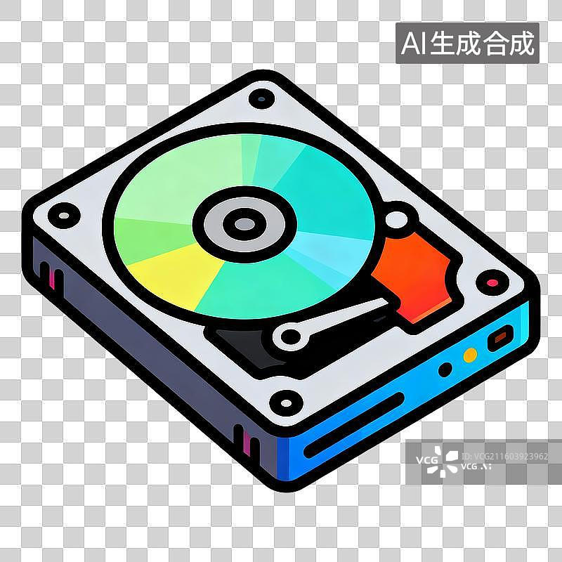 【AI数字艺术】移动硬盘插画图片素材