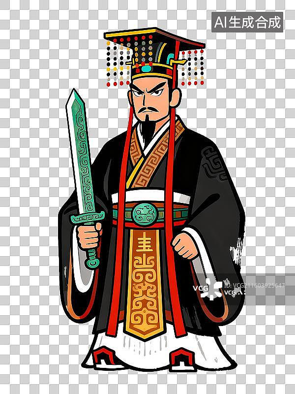 【AI数字艺术】古代秦始皇帝王形象图片素材