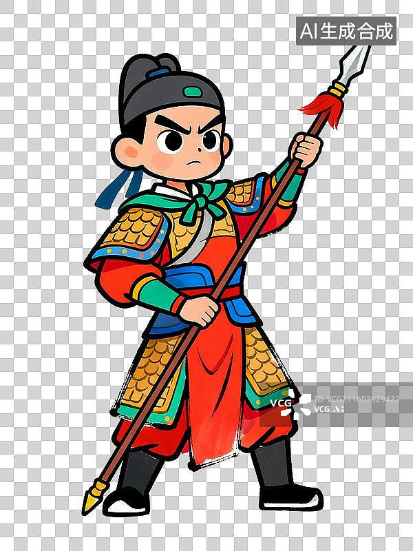 【AI数字艺术】手拿长矛的古装将军图片素材