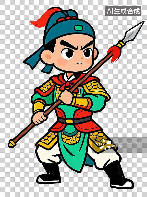 【AI数字艺术】手拿长矛的古装将军图片素材