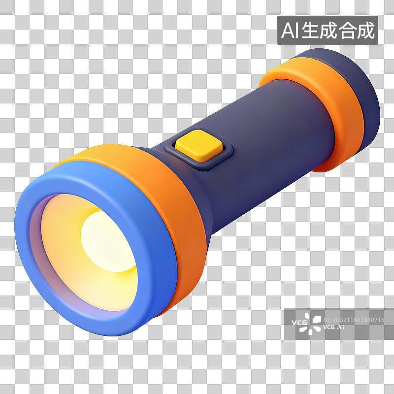 【AI数字艺术】手电筒插画图片素材