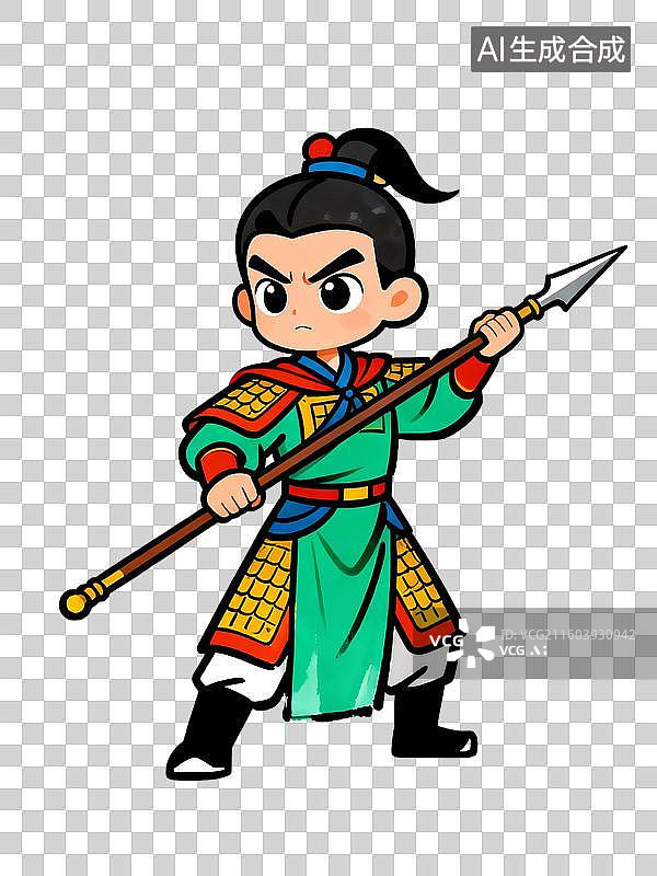 【AI数字艺术】年轻人的岳飞形象图片素材