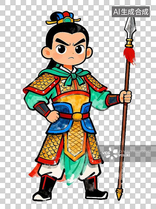 【AI数字艺术】年轻人的岳飞形象图片素材