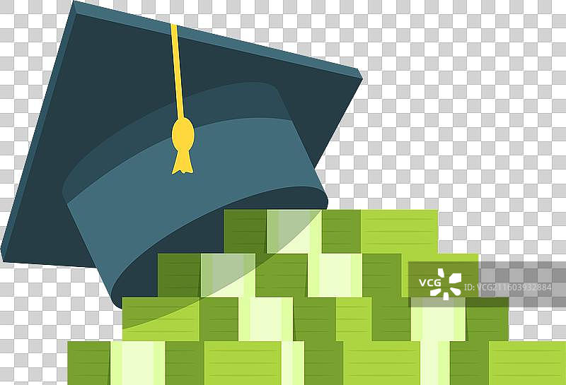 象征着现金爆仓的毕业帽图片素材