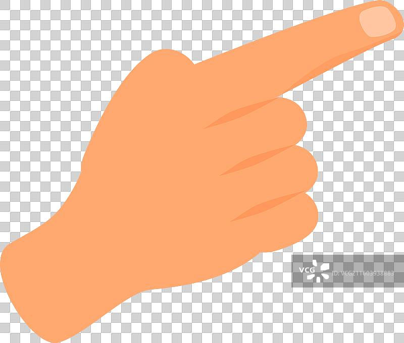 卡通手食指指向图片素材