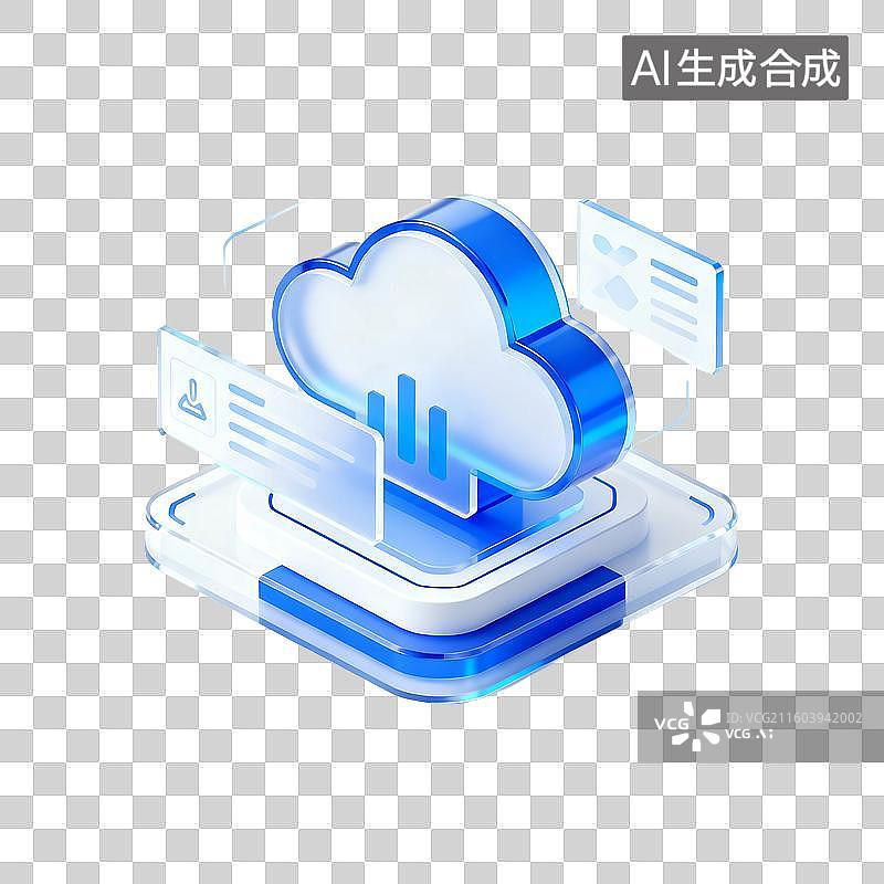 【AI数字艺术】3d磨砂玻璃科技感元素图片素材