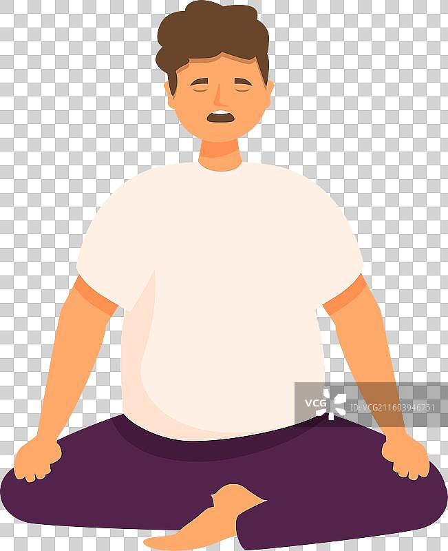 年轻男子盘腿打坐冥想呼吸图片素材