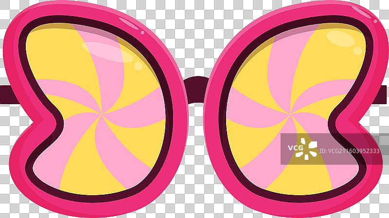 粉色糖果形状的太阳镜，适合夏季派对玩乐图片素材