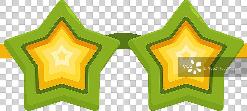 绿色星星太阳镜带来欢乐与趣味图片素材