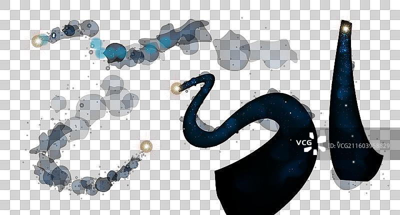 一套闪耀着蓝色光芒的魔法轨迹图片素材