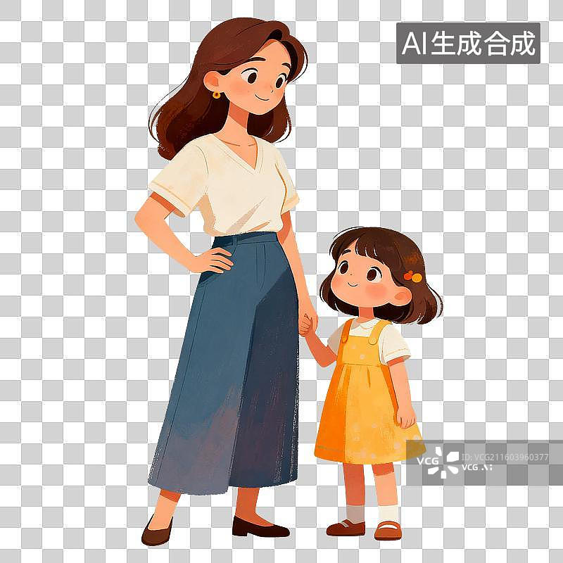 【AI数字艺术】母女相伴展现温馨关系图片素材
