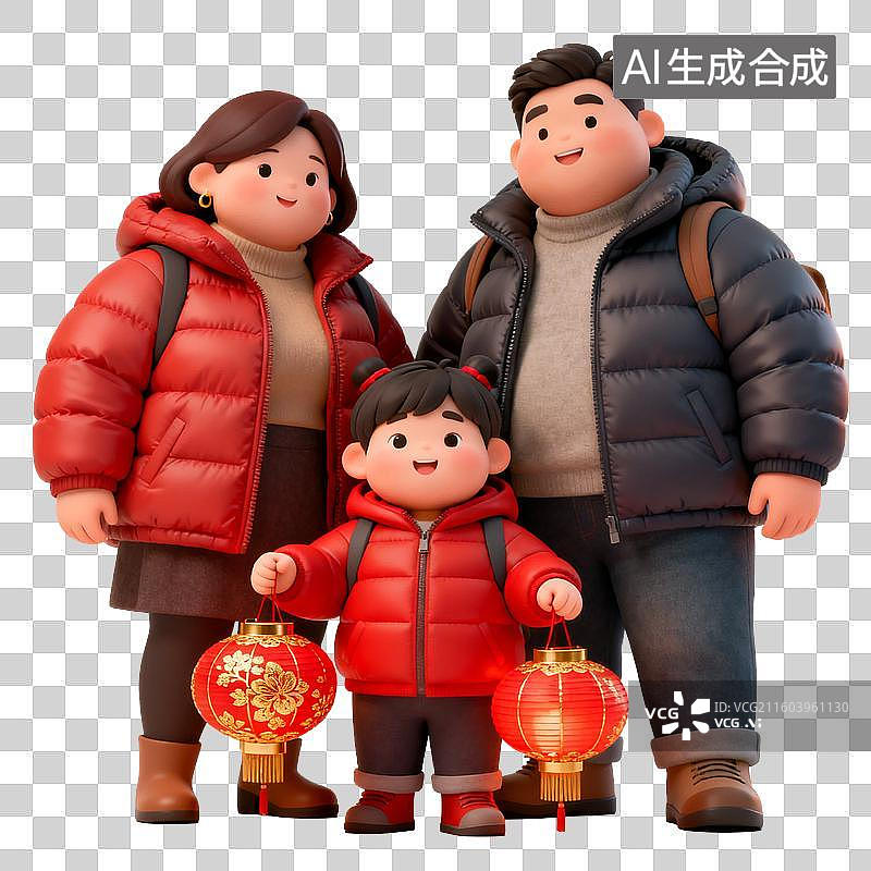 【AI数字艺术】幸福家庭喜庆传统节日图片素材