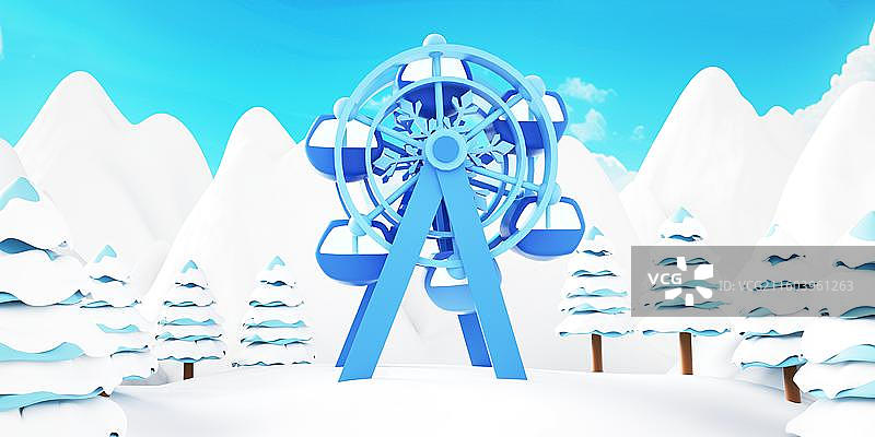 冬天雪白冬季场景图片素材