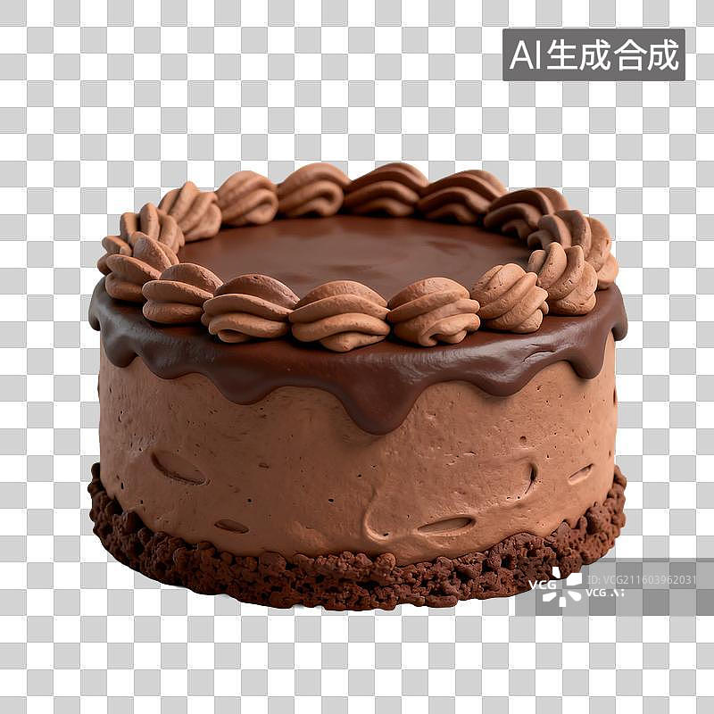 【AI数字艺术】美味的巧克力奶油蛋糕图片素材