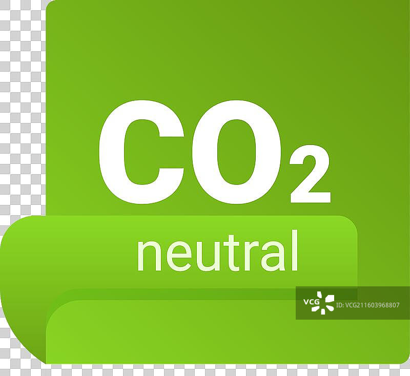 绿色贴纸，推广二氧化碳中和产品图片素材