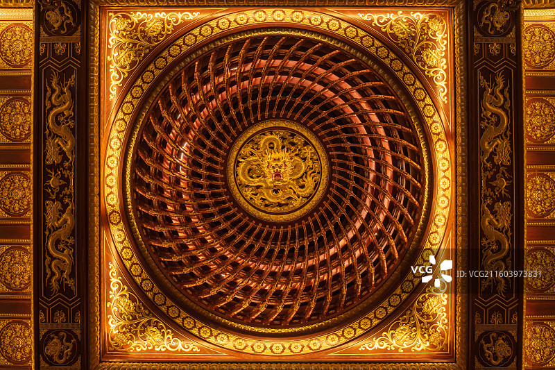 北京八大处公园大悲寺藻井图片素材