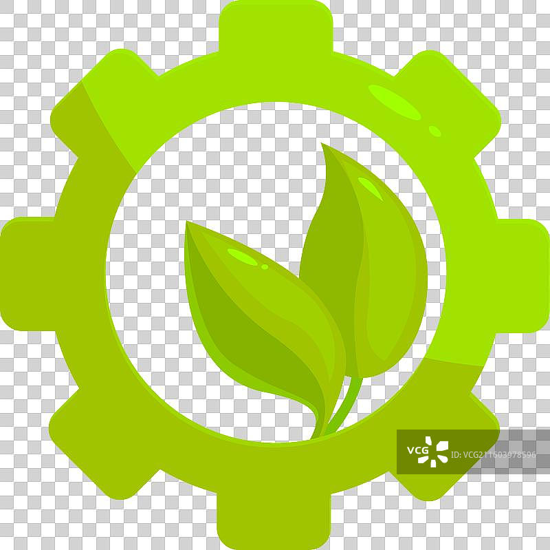 象征环保的绿色齿轮图片素材