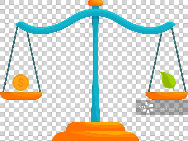 天平比较金钱和自然图片素材
