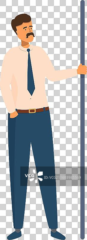 办公室职员站着并扶着扶手图片素材