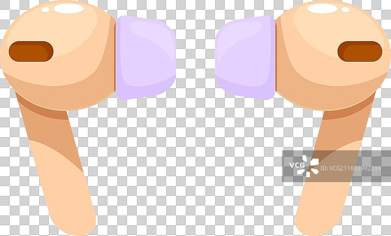 一对无线耳机，孤立在白色背景上图片素材