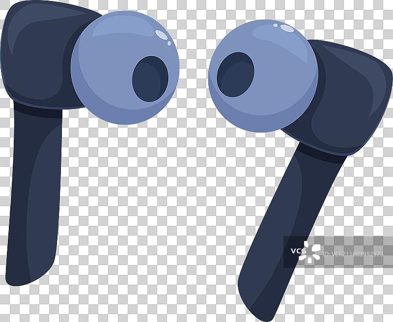 一对无线蓝牙耳机放在白色背景上图片素材