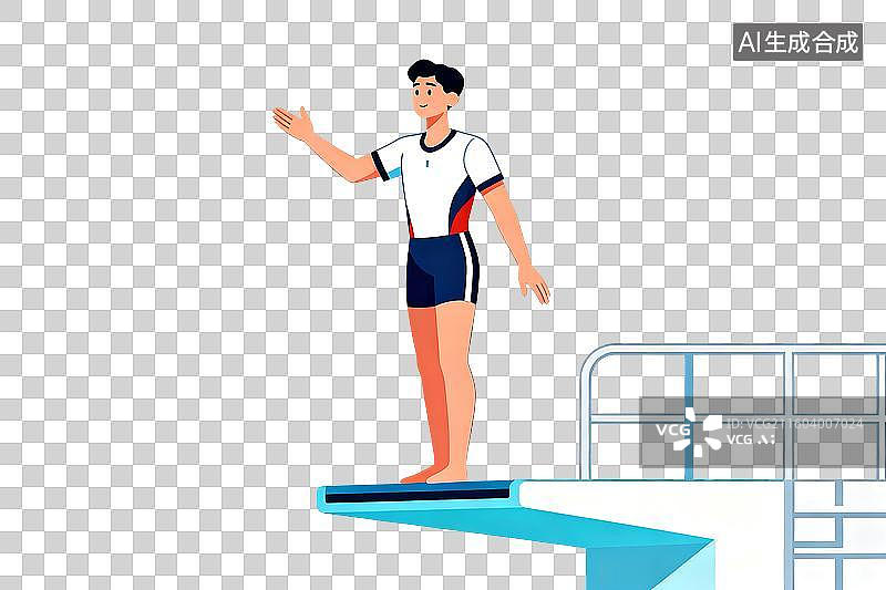 【AI数字艺术】免扣体育比赛跳水人物元素图片素材