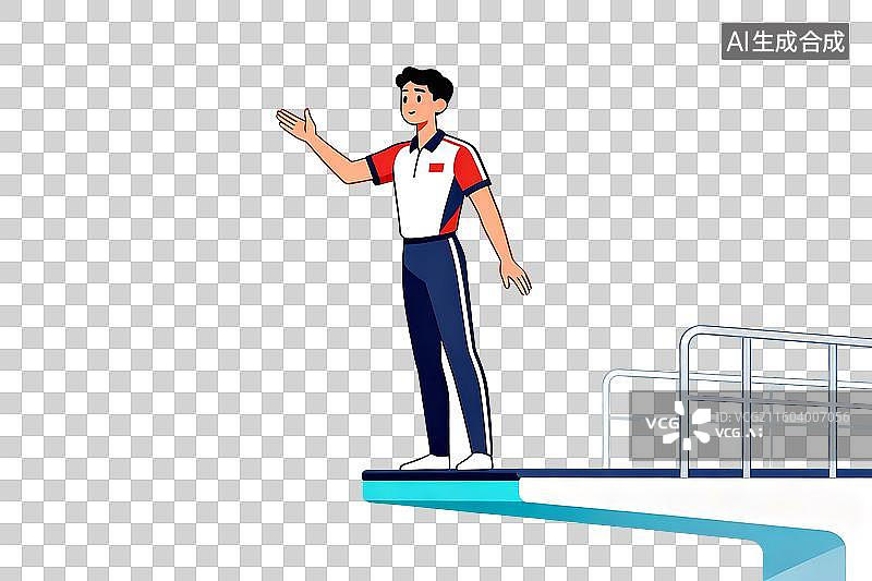 【AI数字艺术】免扣体育比赛跳水人物元素图片素材