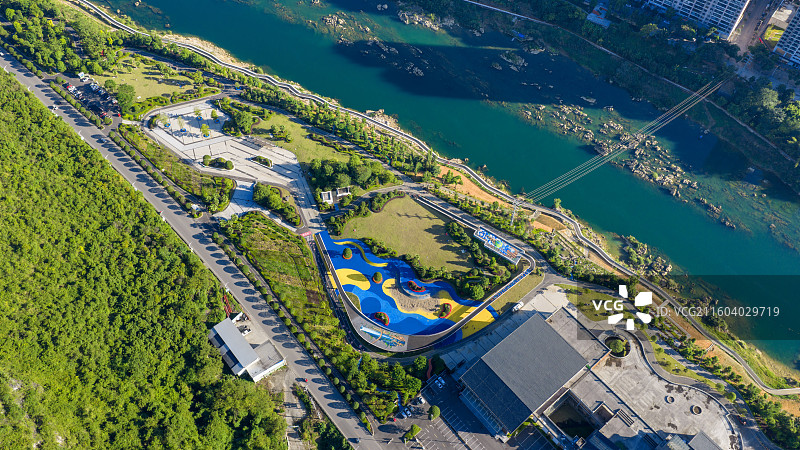广西河池市宜州区龙江北岸滨江公园图片素材
