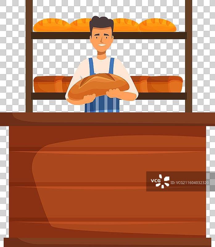 面包师在面包店里拿着刚出炉的面包子面包图片素材