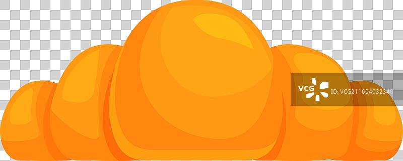 新鲜出炉的羊角面包，孤立在白色背景上图片素材