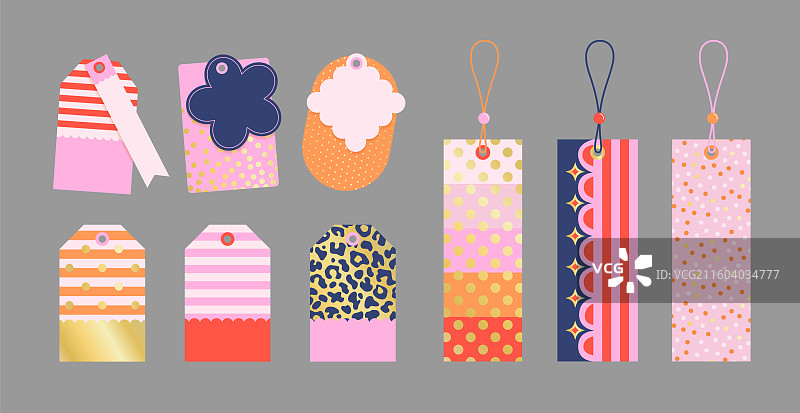 多款彩色装饰礼品吊牌合集图片素材