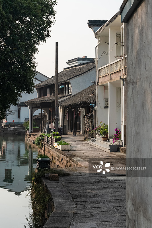 浙江湖州，荻港古村图片素材
