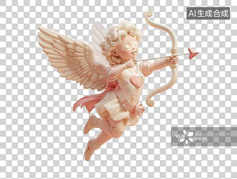 【AI数字艺术】黏土风格丘比特角色3D图标图片素材