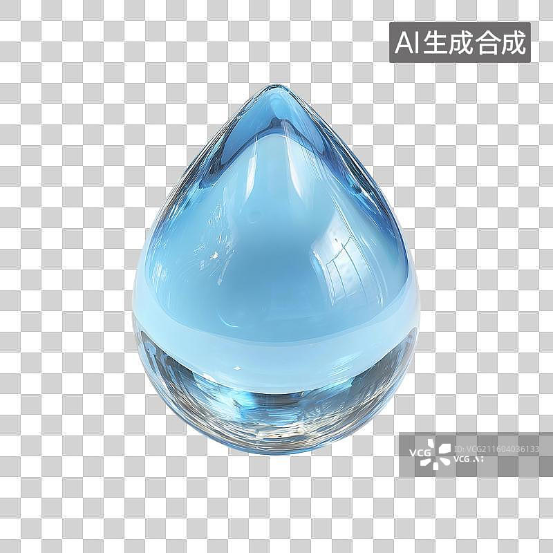 【AI数字艺术】玻璃水滴3D图标图片素材