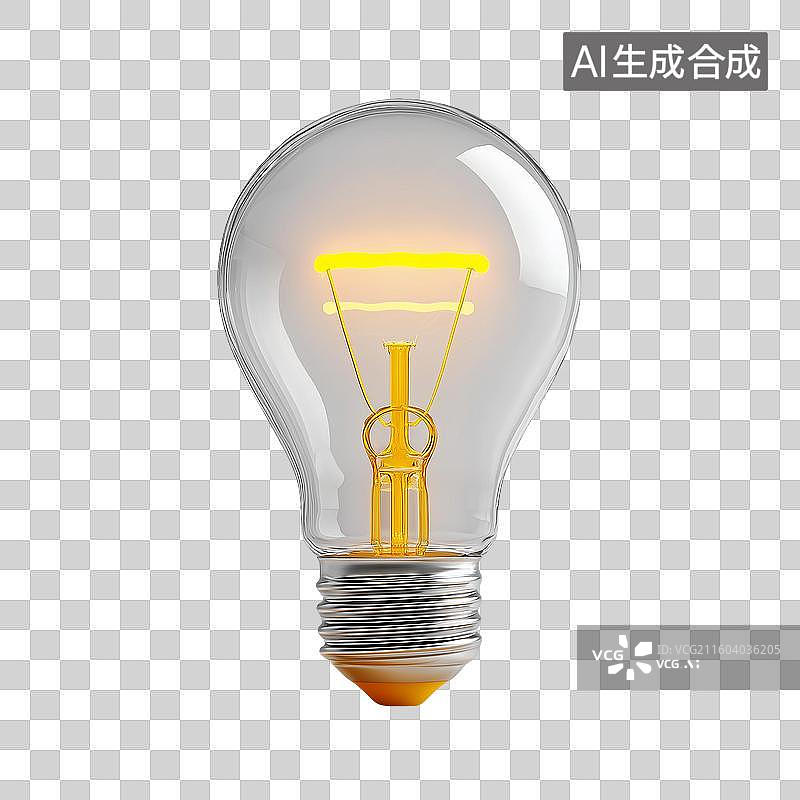 【AI数字艺术】玻璃灯泡3D图标图片素材