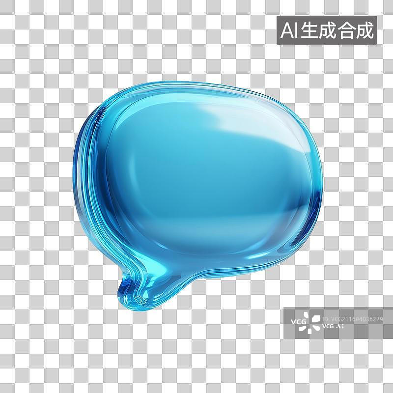 【AI数字艺术】玻璃聊天气泡3D图标图片素材