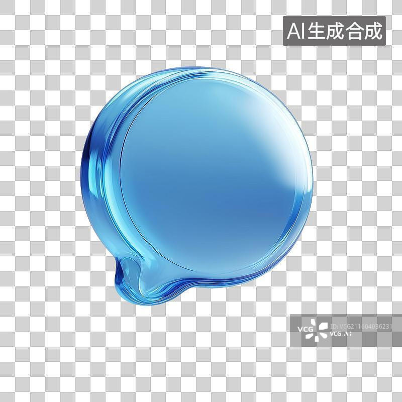 【AI数字艺术】玻璃聊天气泡3D图标图片素材