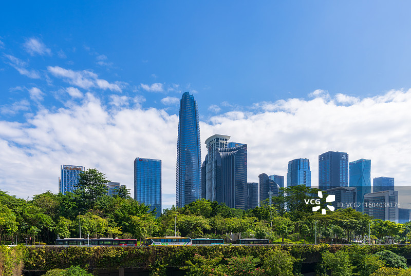 广东，深圳市，福田Futian District，福田站，经济特区，都市天际线，房地产，全球经济图片素材