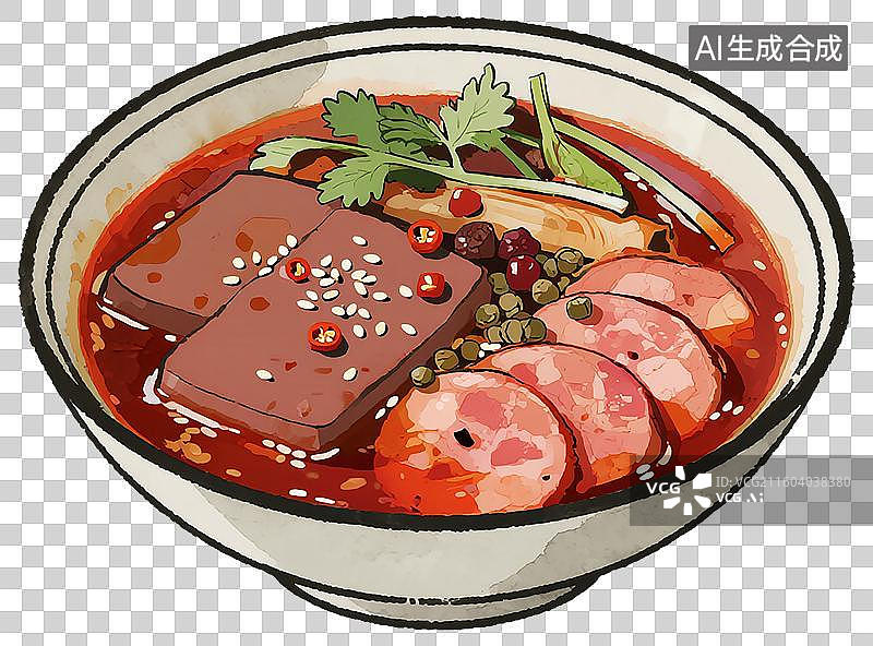 【AI数字艺术】一大碗毛血旺图片素材