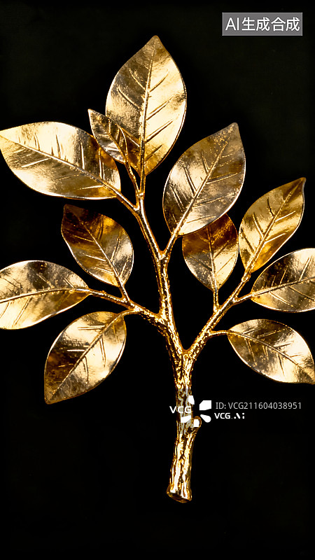 【AI数字艺术】金叶暖金调艺术装饰场景图片素材