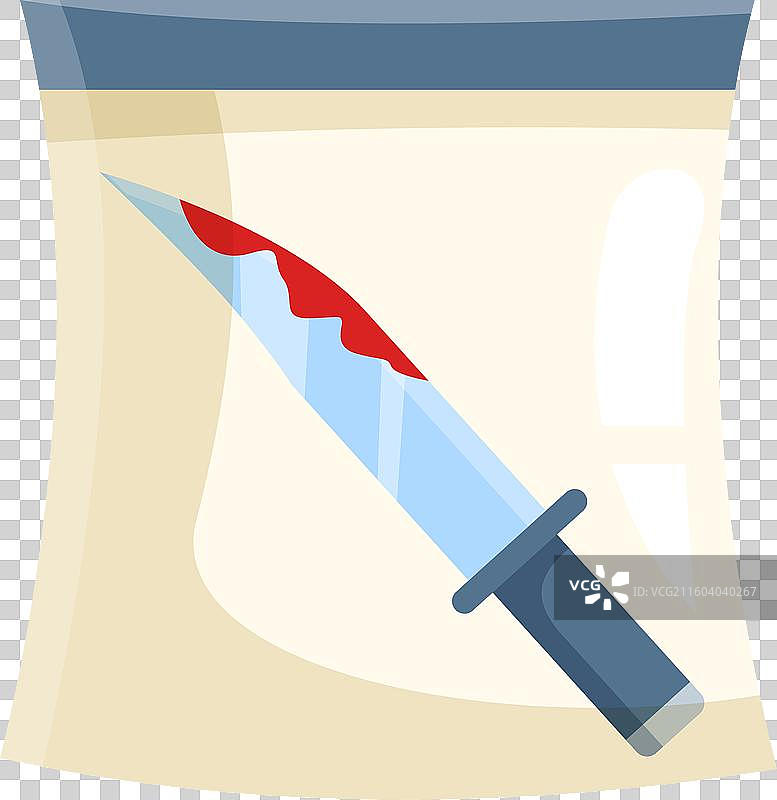 一把带血的刀被密封在证物袋中图片素材