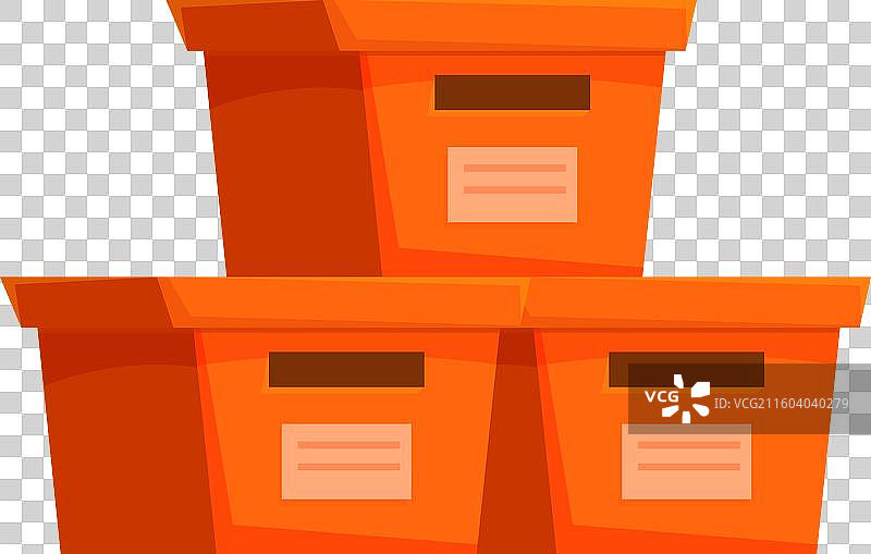 堆叠的纸板箱整齐地堆放着图片素材