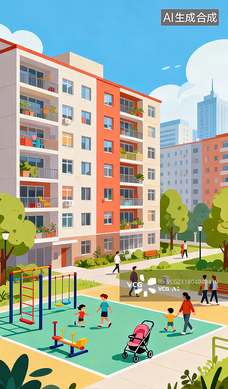 【AI数字艺术】暖晴社区・童趣生活图鉴图片素材